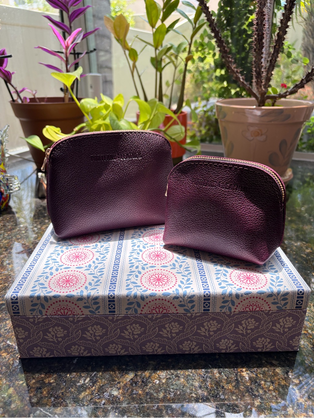 Portland Leather Plum Luna Pouches